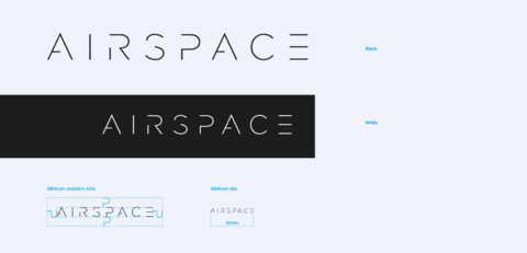 Airspace logo variants, minimum exclusion zone, minimum size