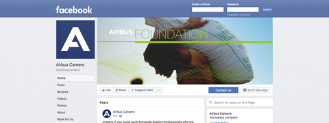 Airbus Foundation's Facebook account