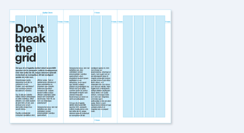 Layout grid dimensions for leaflets