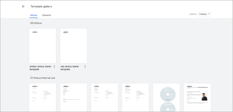 Screenshot of the Google Docs template gallery