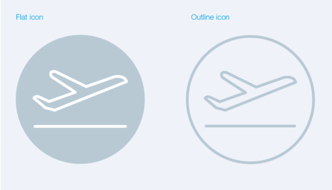 Flat and outline icon
