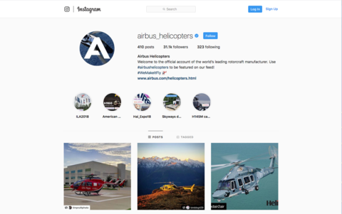 Airbus Helicopters Instagram account