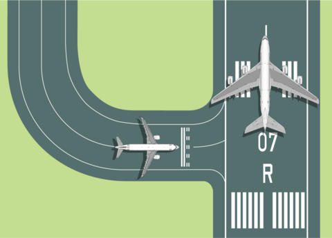 Aircrafts on runway