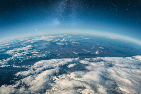 Aerial view of cloudy earth