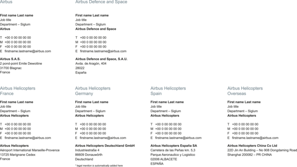 E-mail signature - Examples for employees E-mail signature - Examples for employees