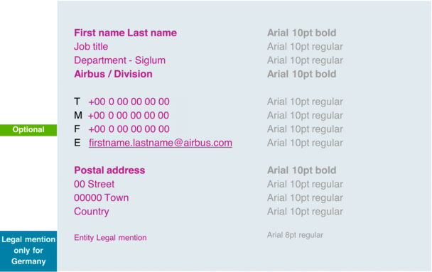 E-mail signature for Airbus employees E-mail signature for Airbus employees
