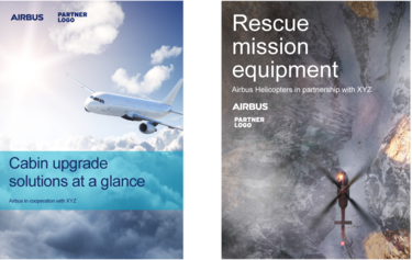 Brochure layout examples with Airbus as equal partner Brochure layout examples with Airbus as equal partner
