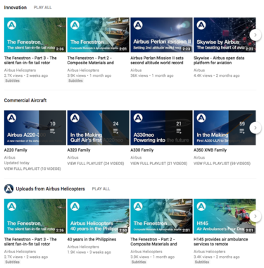 Airbus YouTube playlist Airbus YouTube playlist