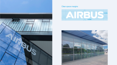 White Airbus logo on glass facades White Airbus logo on glass facades