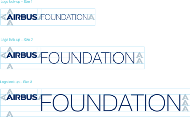 Three Airbus Foundation logo lock-up sizes Three Airbus Foundation logo lock-up sizes