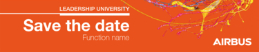Leadership University Save the date banner on orange background Leadership University Save the date banner on orange background