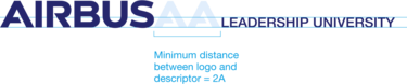 Minimum distance between Airbus logo and single-lined descriptor Minimum distance between Airbus logo and single-lined descriptor