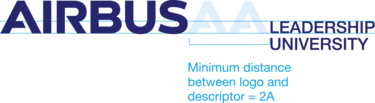 Minimum distance between Airbus logo and double-lined descriptor Minimum distance between Airbus logo and double-lined descriptor
