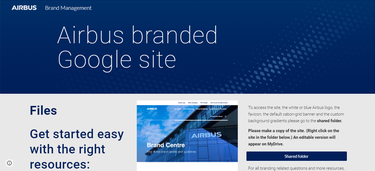 Screenshot of the Google Sites template Screenshot of the Google Sites template