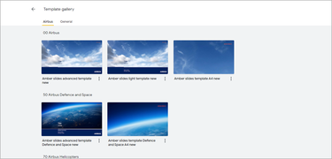 Screenshot of the Google Slides template gallery Screenshot of the Google Slides template gallery