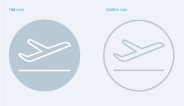 Flat and outline icon Flat and outline icon