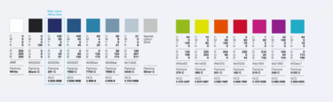 Promotional items - colours Promotional items - colours
