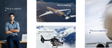 Captions and keywords layout examples Captions and keywords layout examples