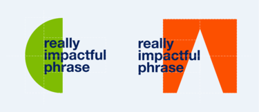 Two examples how to combine shape, colour and text