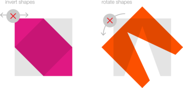 Do not invert or rotate shapes