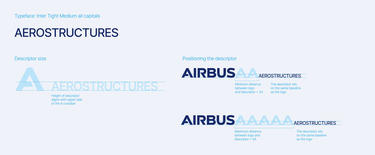 Airbus Aerostructures descriptor typeface, size and positioning Airbus Aerostructures descriptor typeface, size and positioning