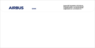 Airbus Bank envelope back Airbus Bank envelope back