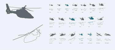 Helicopters product silhouettes overview Helicopters product silhouettes overview