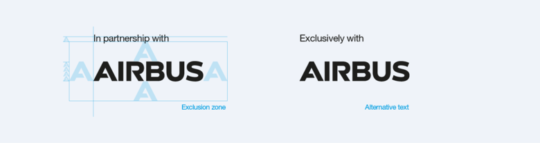 Proportion of the Airbus logo in combination with partner designations Proportion of the Airbus logo in combination with partner designations