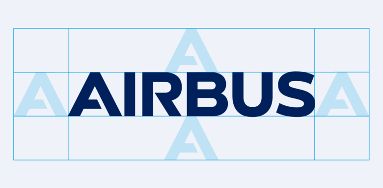 The exclusion zone around the Airbus logo is one Airbus A to each side The exclusion zone around the Airbus logo is one Airbus A to each side
