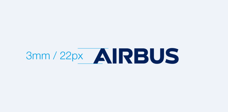 The minimum size of the Airbus logo is 3 millimetres or 22 pixels The minimum size of the Airbus logo is 3 millimetres or 22 pixels