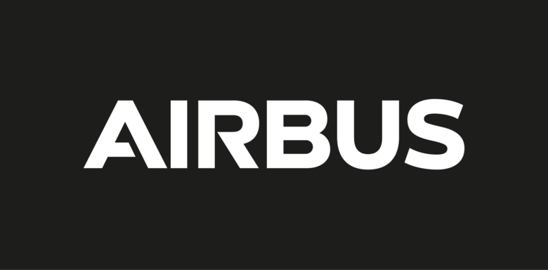 The white variant of the Airbus logo The white variant of the Airbus logo
