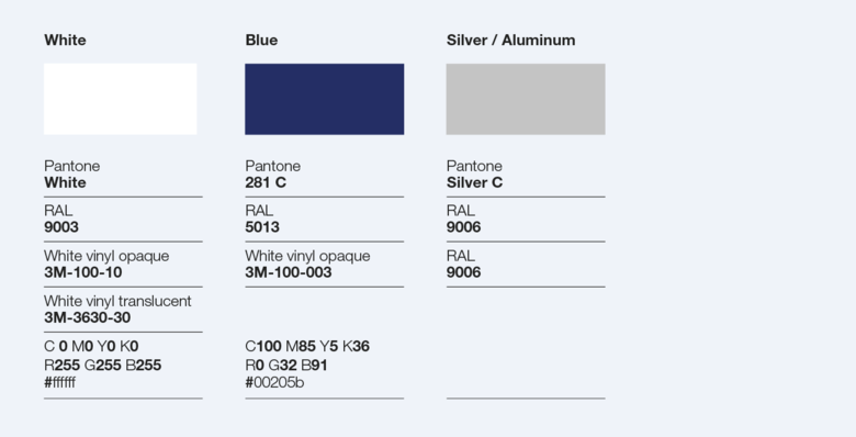 Signage colour palette Signage colour palette