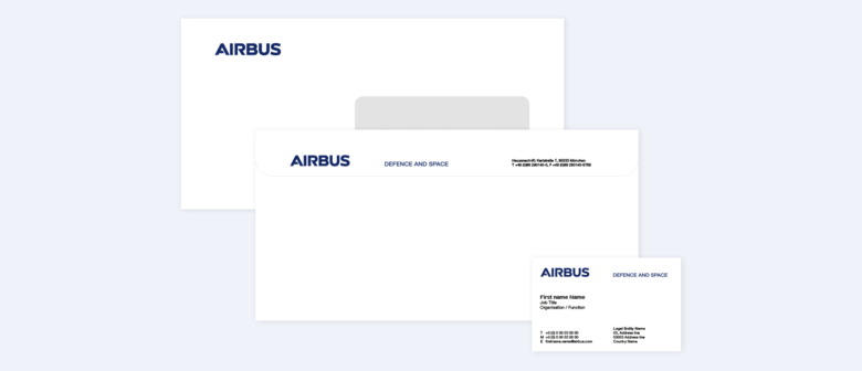 Airbus CyberSecurity envelope and business card Airbus CyberSecurity envelope and business card