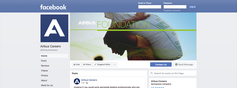 Airbus Foundation's Facebook account Airbus Foundation's Facebook account