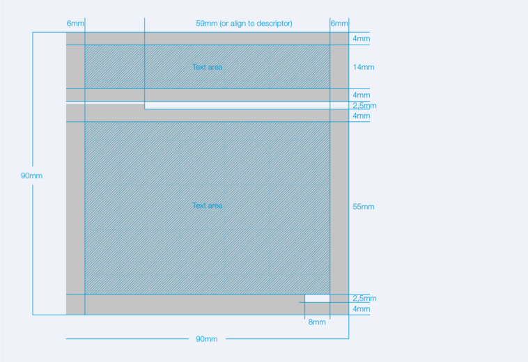 Dimensions of the title block Dimensions of the title block
