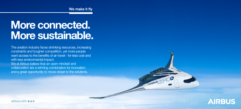 Key line used in a ZEROe ad