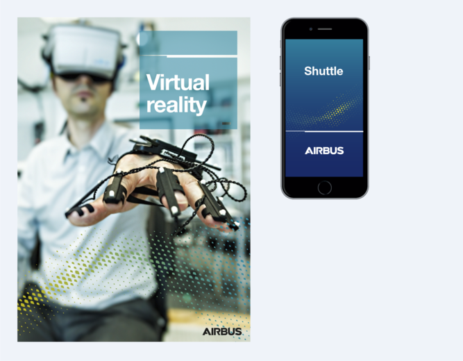 Carbon grid on brochure cover and smartphone screen Carbon grid on brochure cover and smartphone screen