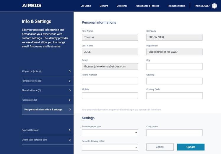 Edit personal information Edit personal information