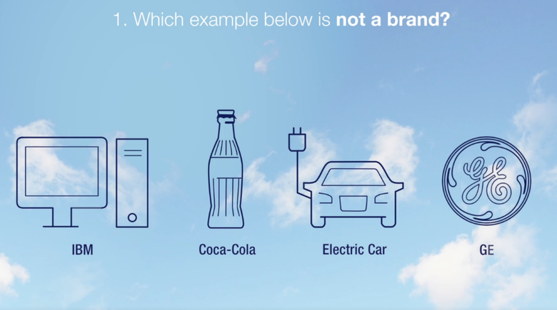 Which example below is not a brand? IBM, Coca Cola, Electric Car, General Electric Which example below is not a brand? IBM, Coca Cola, Electric Car, General Electric