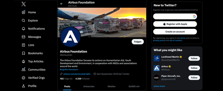 Airbus Foundation's X account Airbus Foundation's X account