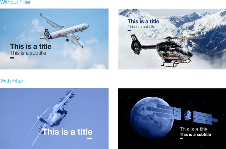 Title/caption with or without filter Title/caption with or without filter