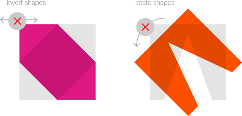 Do not invert or rotate shapes Do not invert or rotate shapes