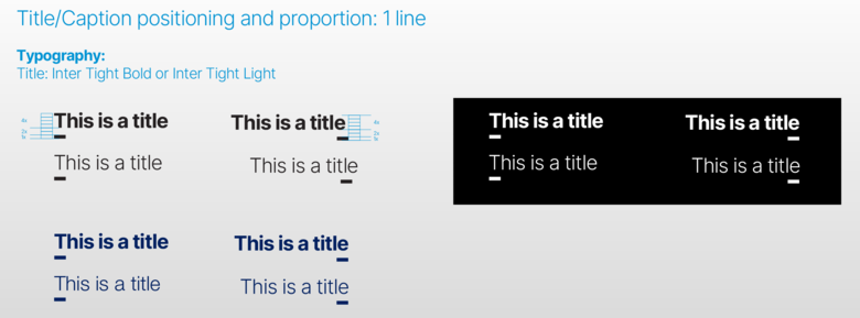Title and caption positioning and proportion over one line Title and caption positioning and proportion over one line