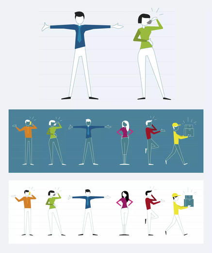 Sample of the Airbus characters design Sample of the Airbus characters design